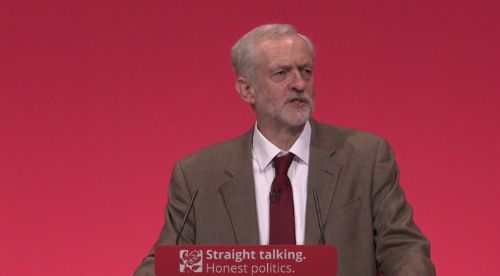Jeremy Corbyn speaking to the Labour conference in Brighton
