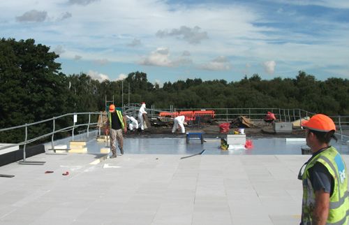 The roof of the Asda store in Scunthorpe during the refurbishment