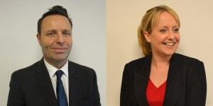 (L-R) Jonathan Reece has received a promotion to his new account management role of housebuilding manager and Sarah Metcalfe fills his previous position of area manager for Yorkshire and East Midlands