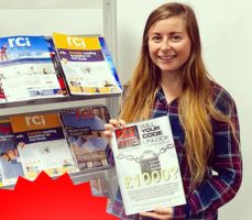 Assistant editor, Holly, posing with page 44 of the October issue of RCI – send us yours!