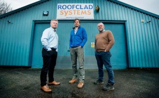 Left to right: Phil Sharratt, regional manager, Alex Tilley, managing director and Dave Tilley, chairman all from Roofclad Systems