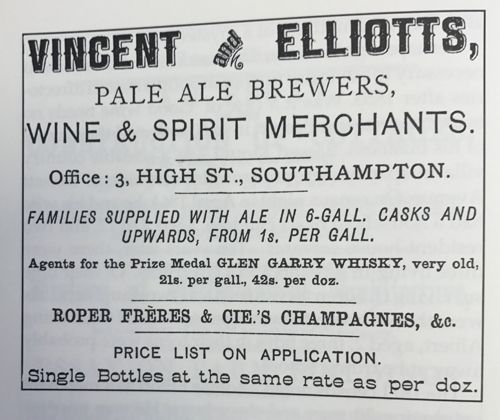 An advert from the 1800s advertising Elliotts pale ale