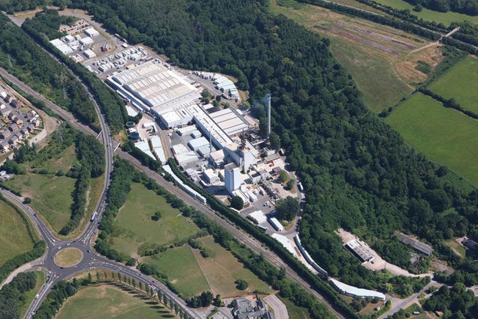 An aerial shot of Knauf Insulation’s Cwmbran site