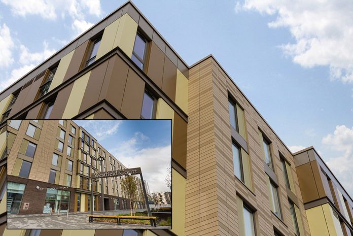 UPP’s new Westfield Court student accommodation development at the University of Hull, the external envelope of which utilises the Nvelope NV1 rainscreen cladding support system.