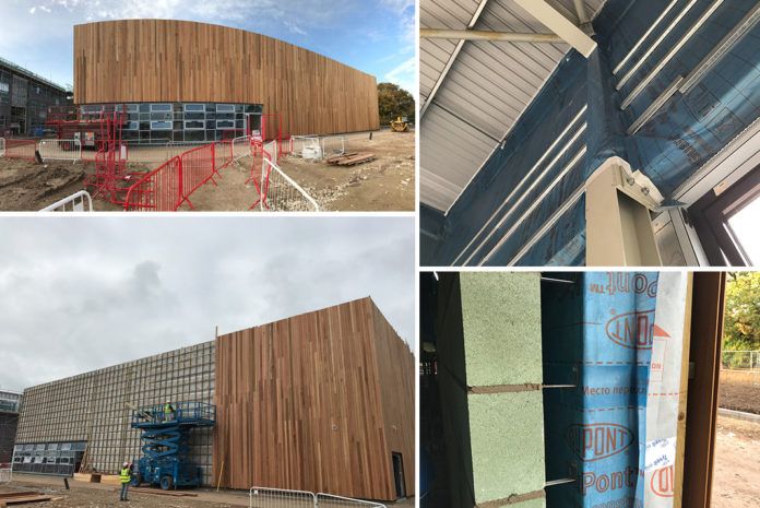 Tyvek AirGuard Control, Tyvek Housewrap breather membrane, Tyvek Double-sided Tape and Tyvek FlexWrap EX tape have been installed at the new John Taylor Free School to ensure the airtightness of the building envelope.