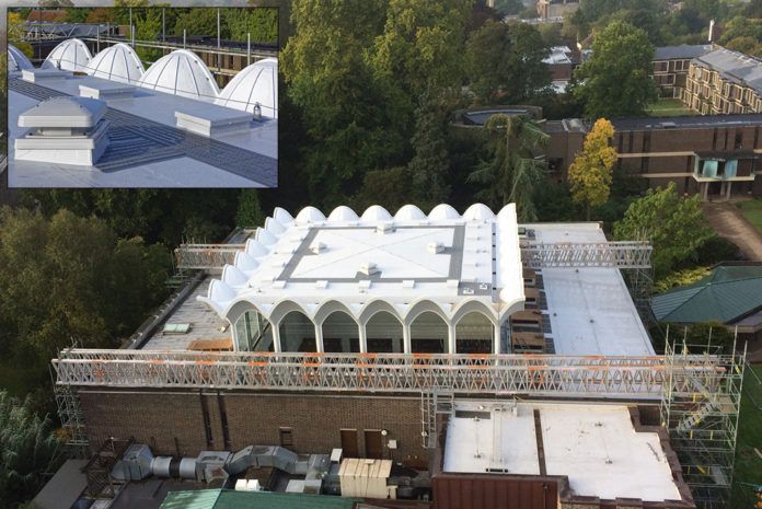 Fitzwilliam College in Cambridge has a newly refurbished roof thanks to an innovative Sika Sarnafil solution. The challenge was to effectively waterproof both the flat roof – which itself had plenty of challenging details – and scalloped areas.