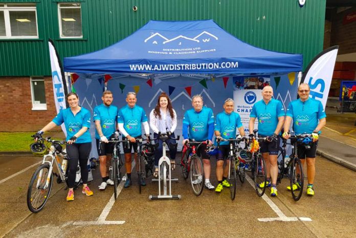 Cyclists from AJW Distribution and Seven Asset have completed a 24-hour challenge in aid of charity