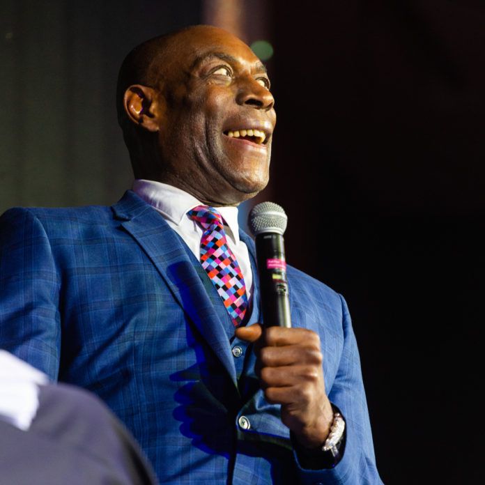 Top class sporting celebrities from the world of boxing and rugby spoke at the event, including boxing legend Frank Bruno