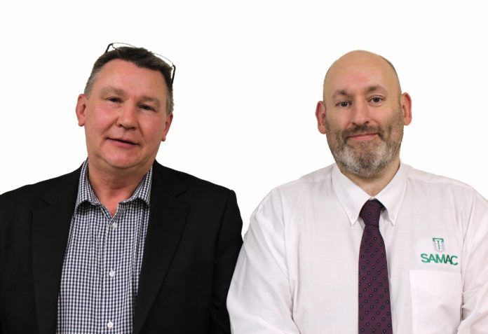 Samac’s new area sales managers (left to right) Steve Fielding and James Drury