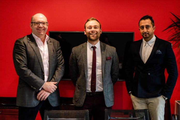 Left to right: Comhar Capital’s Craig Wilkinson, with TaperedPlus directors Robert Vass and Aman Chahal