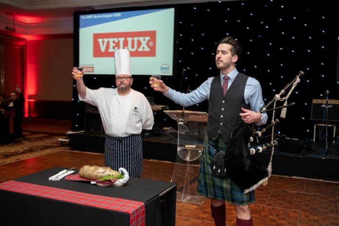 The haggis is addressed at the BMF Burns Supper