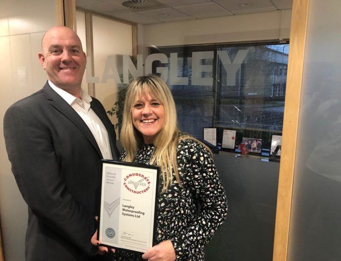 Nicola Jefferies, head of administration, quality and compliance at Langley Waterproofing Systems with Daren Fraser, head of technical at Langley Waterproofing Systems