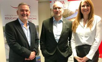 Left to right: Dr Ronan Brunton, technical manager at SPRA, Hardy Giesler (BBA) and Sarah Spink (LRWA)