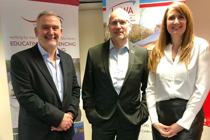 Left to right: Dr Ronan Brunton, technical manager at SPRA, Hardy Giesler (BBA) and Sarah Spink (LRWA)
