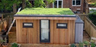 World Green Roof Day’s window of opportunity for urban greening An example of Wallbarn's M-Tray modular green roof solution installed on a garden building