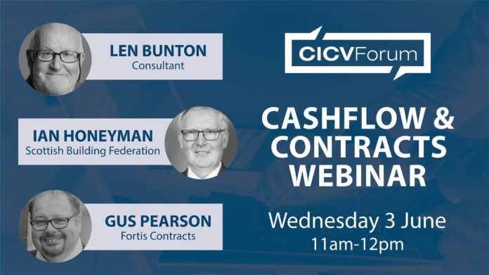 The Cashflow & Contracts webinar will be held on 3 June, 2020