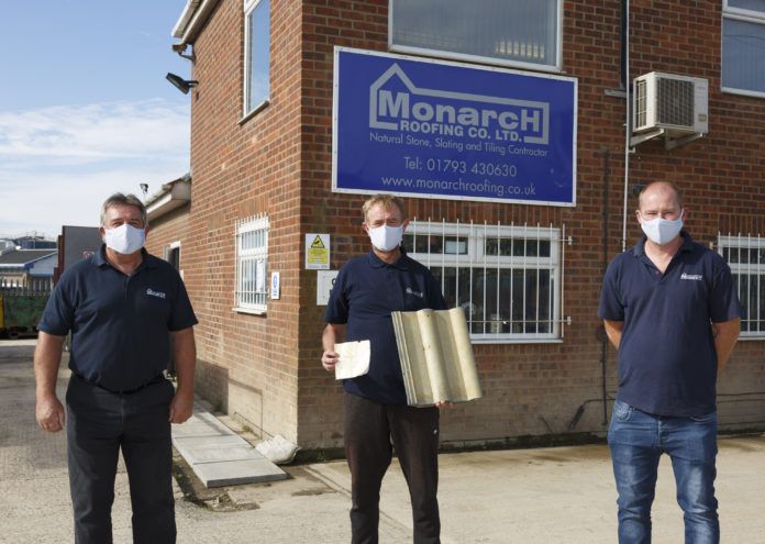 The Monarch Roofing team celebrates winning the BMI Redland Golden Tile promotion