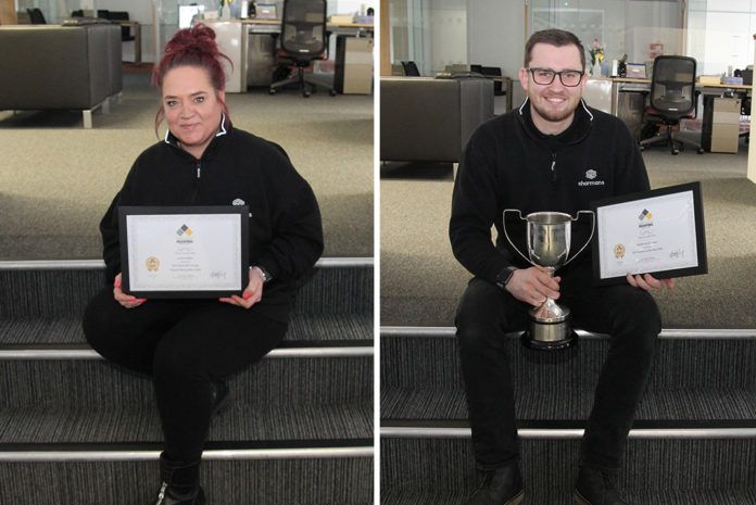 Janice Bailey and Garath Buckingham have been awarded by the Institute of Roofing for completing the Institute's Associate Course