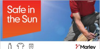 Marley launches ‘Safe in the Sun’ campaign Marley is offering a Safe in the Sun kit, featuring a branded t-shirt, sunscreen and water bottle – everything you need to cover up, use sunscreen and hydrate whilst on-site.