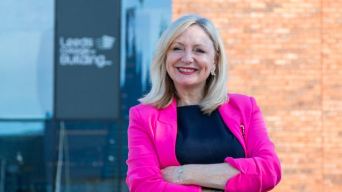 Tracy Brabin, mayor of West Yorkshire, tours the Leeds College of Building South Bank Campus.