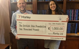 From left to right: Matthew Patey, chief executive officer and Emma Daniel, fundraising officer – both of The British Skin Foundation.