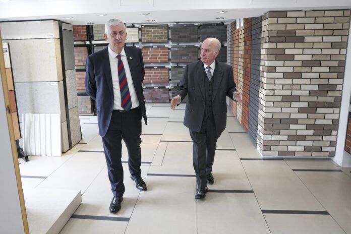 Speak of the House of Commons Sir Lindsay Hoyle (Left) with founder and CEO of Shackerley, Brian G Newell MBE (Right).