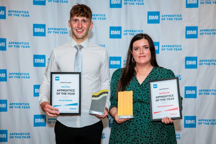 Robbie Gosden and Leah Stewart, winners of the BMI Apprentice of the Year Awards.