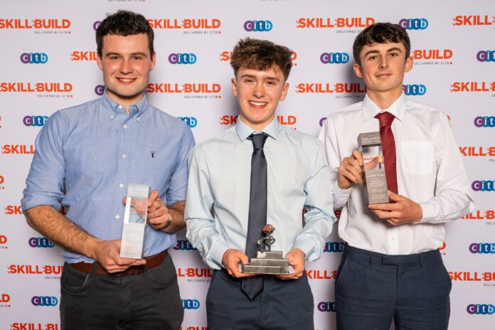 SkillBuild final winners in bricklaying.