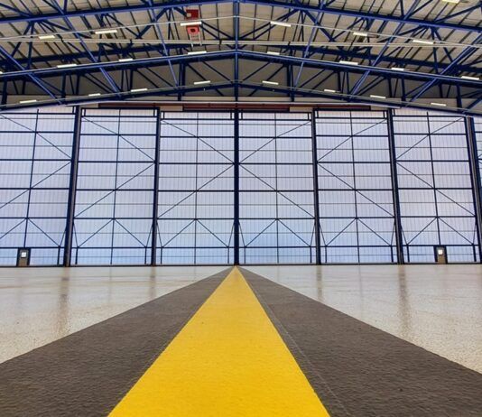 Brett Martin’s polycarbonate panels installed in aircraft hangar Brett Martin